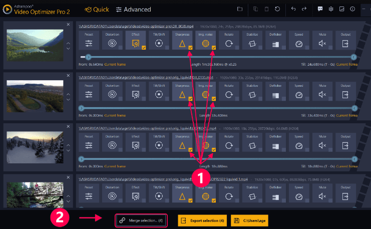 Ashampoo Video Optimizer를 사용하여 비디오 해상도 향상