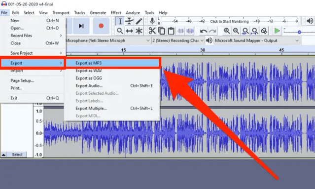 Record Audio Windows 10 Using Audacity