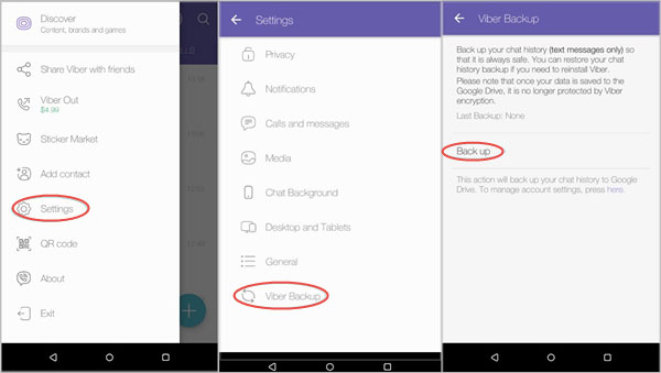 Recuperar mensagens de texto do telefone usando o backup do Viber
