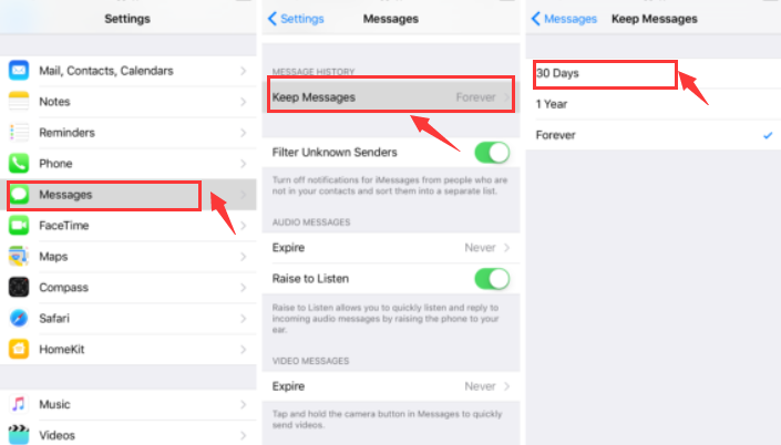 Set Auto-Delete In Messages to Delete Large Other Storage On iOS