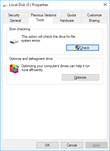 Use sua ferramenta de reparo do Windows para corrigir seu cartão SD corrompido