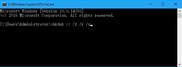 Chkdsk F R X