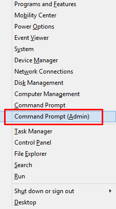 Escolha Prompt de Comando (Admin) ou PowerShell (Admin)