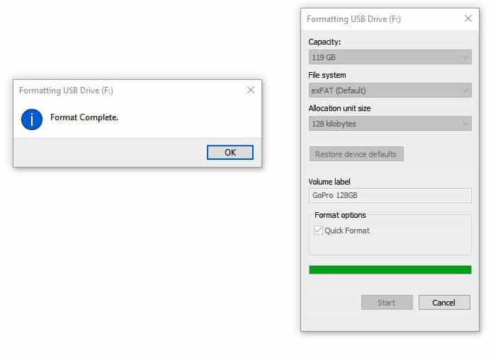 Complete Formating SD Card