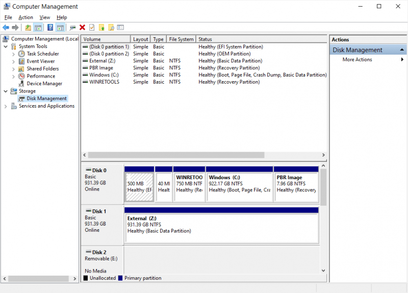 Select The Disk Management Option To Do A Jump Drive Repair