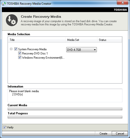 Create The Recovery Disk For Restoring Toshiba Laptop