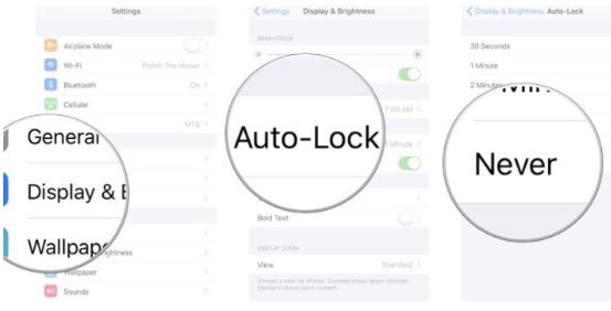 Deactivate Auto-Lock Feature to Fix Recently Deleted Photos on iPhone Won’t Delete