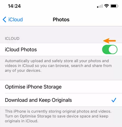 Inaktivera iCloud-foton när du inte kan ta bort foton från iPad