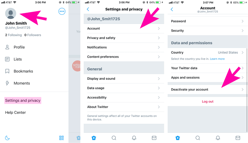 Deactivate Your Twitter Account on iPhone