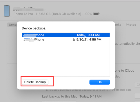 Como excluir o backup do iPhone usando o PC