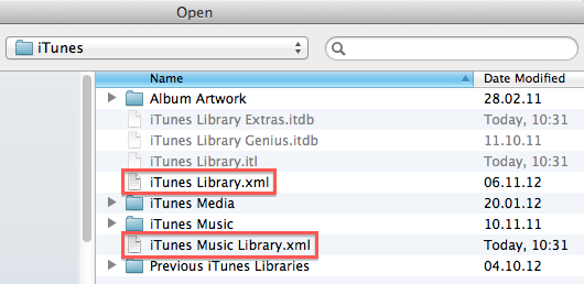 iTunes 보관함에서 두 개의 파일 삭제