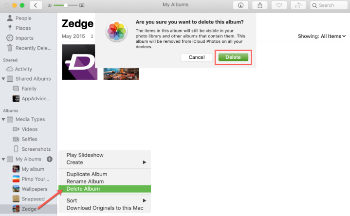 Deleting Albums on MacBook