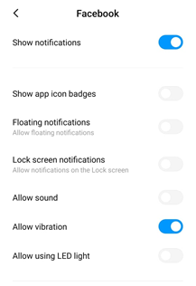 Desative as notificações do Facebook Android por meio das configurações do dispositivo