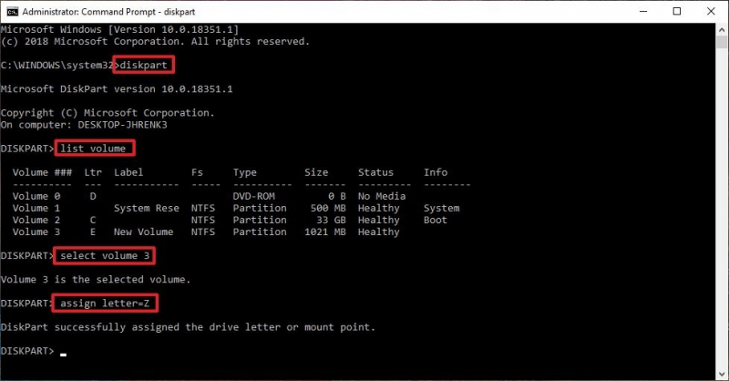 Input Appropriate Commands To Recover Deleted Partition Using CMD