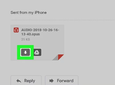 이메일을 사용하여 iPhone의 WhatsApp에서 오디오를 저장하는 방법은 무엇입니까?