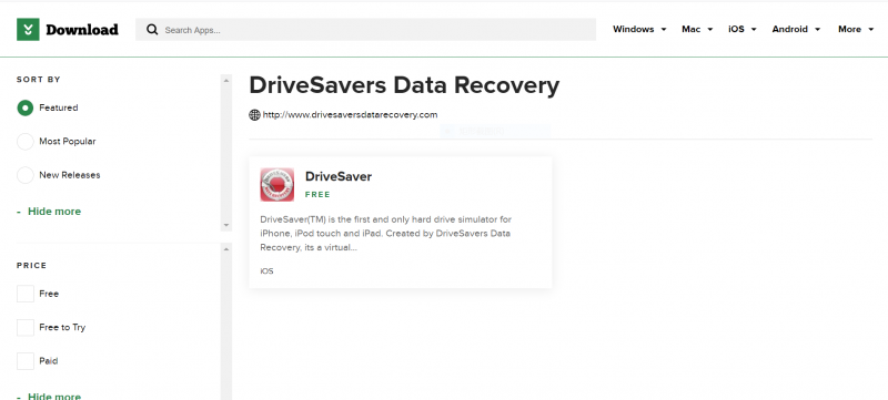Revisões de recuperação de dados DriveSavers
