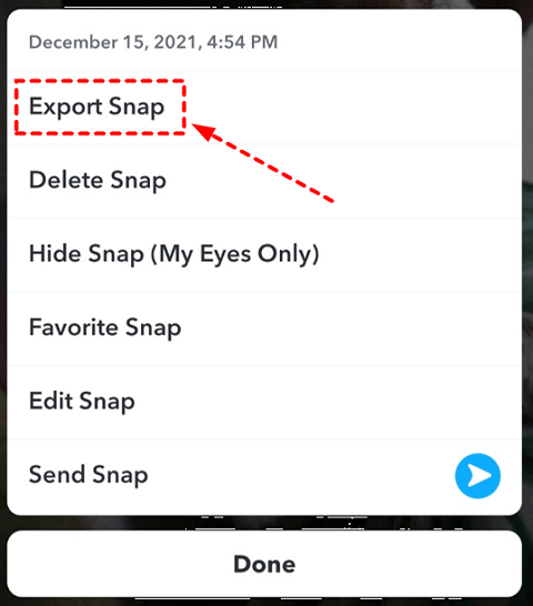 Återställ raderade Snapchat-bilder på iPhone med hjälp av Snapchat-appens minnesfunktion