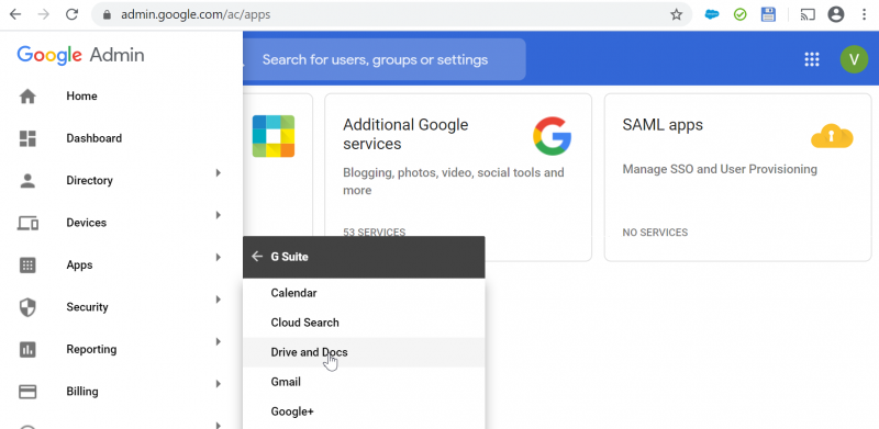 Använda G Suite Admin Console för att återställa raderade filer