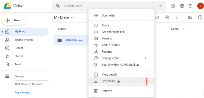Återställ säkerhetskopia från Google Drive till Windows PC