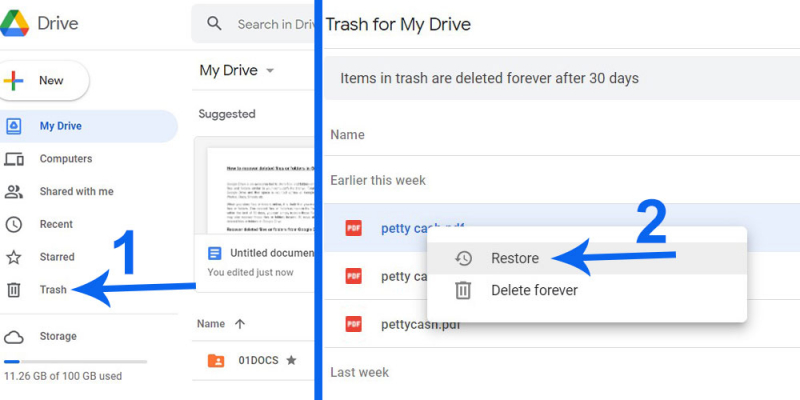 Recupere seus arquivos PDF excluídos do WhatsApp da lixeira do Google Drive