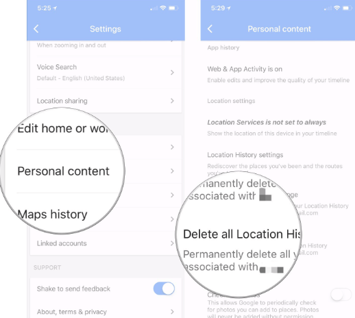 Clearing On iPhone’s Google Maps History