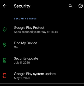 Systemuppdatering för Google Play