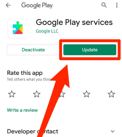 Atualize sua ferramenta de serviços do Google Play