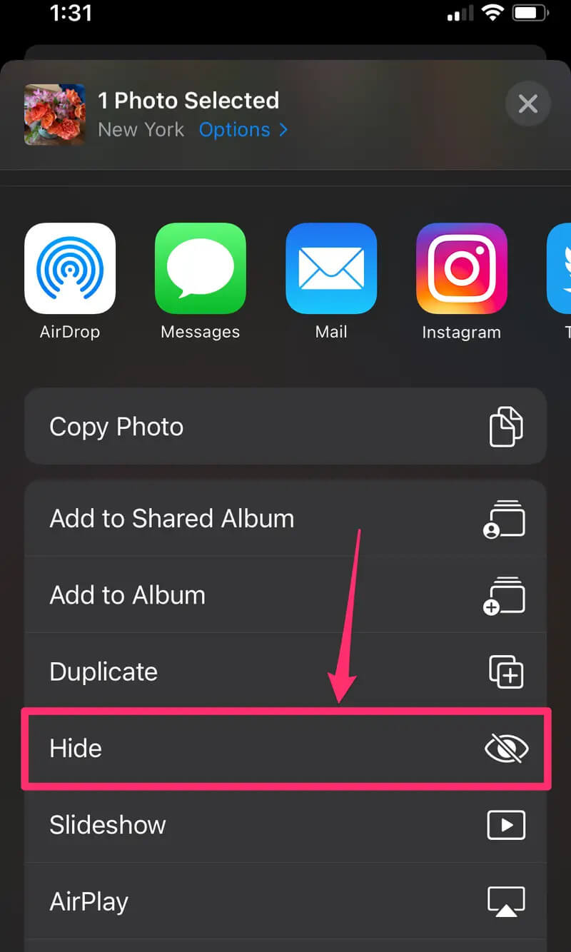 Hide Photos on iPhone