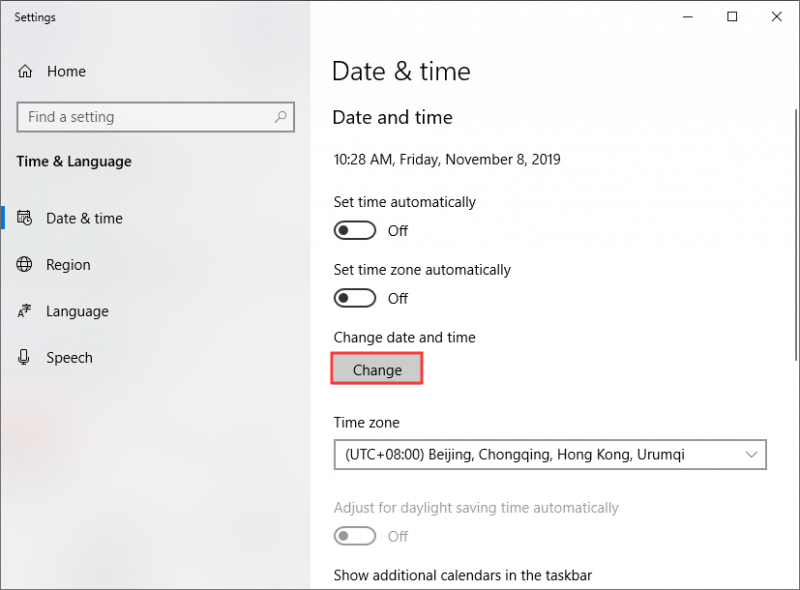 How to Change Time on Computer Windows 10 via Settings