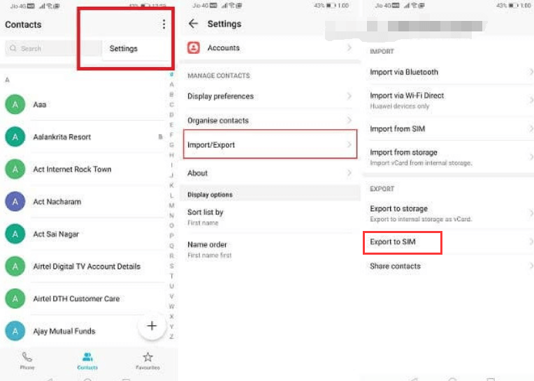 Transfer Contacts from Huawei to iPhone Using A SIM Card