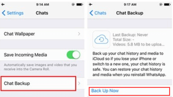 Säkerhetskopiera WhatsApp Media på iPhone
