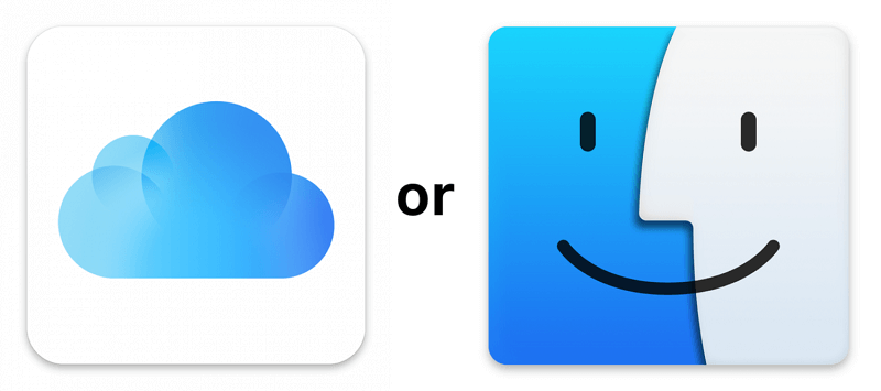 암호화된 iPhone 백업을 삭제하려면 iCloud 또는 Finder를 선택하십시오.