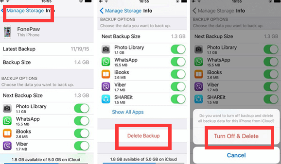 Delete Old iCloud Backup From iPhone