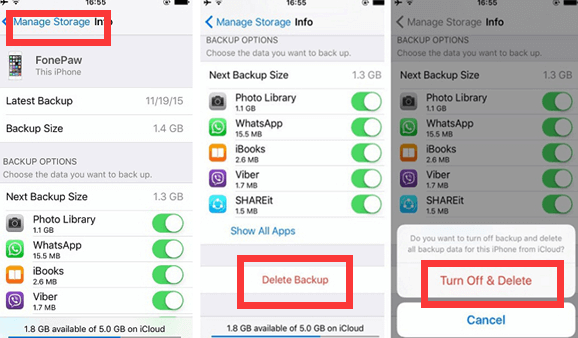 Excluir backup antigo do iCloud do iPhone