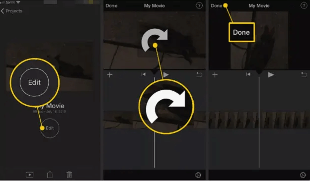 iPhone의 iMovie에서 비디오를 회전하는 방법