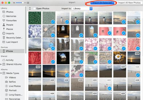 Importar vídeos do iPhone para o Mac através do iPhoto