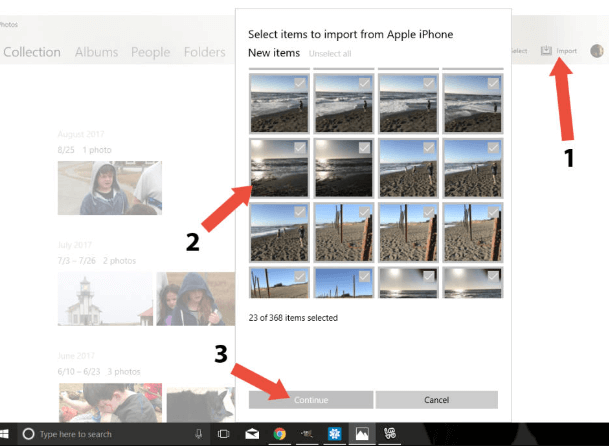 Få tillgång till iPhone-enhetsfoton på PC med hjälp av Windows Photo Application
