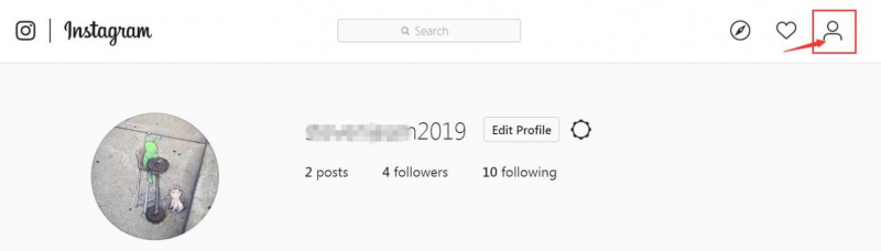 Escolha no ícone do seu perfil para fazer a recuperação de mensagens do Instagram