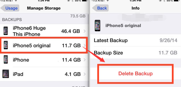 Excluindo fotos armazenadas no backup do iCloud do iPhone