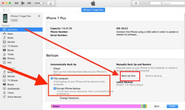 Back Up iPhone to PC Using iTunes