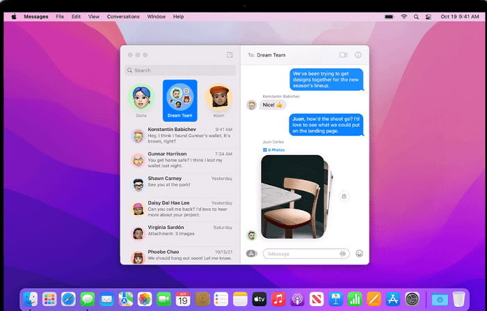 Överför textmeddelanden från iPhone till dator på din Mac