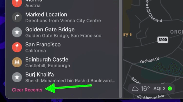 Clearing Maps History On Mac