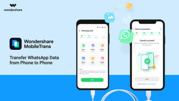 MobileTrans WhatsApp 전송
