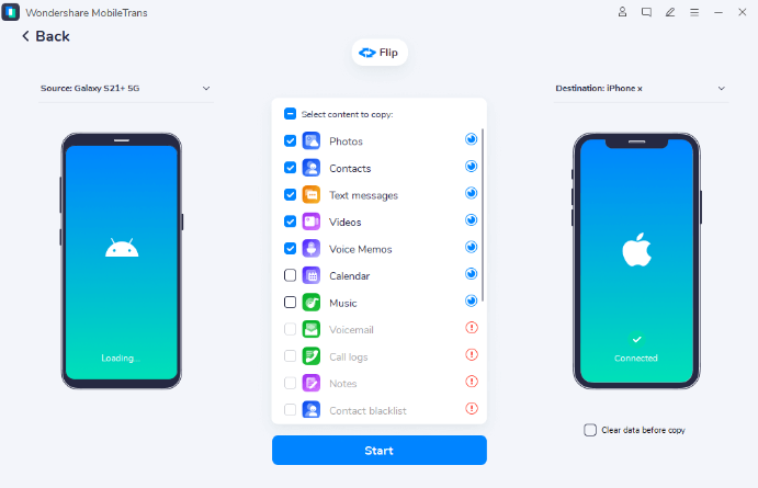 MobileTrans Phone Transfer - Topp 5 Mi Mover Alternatives