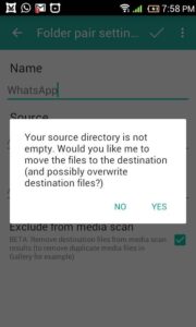 Flytta Whatsapp-filer till SD-kortmapp via Foldermount