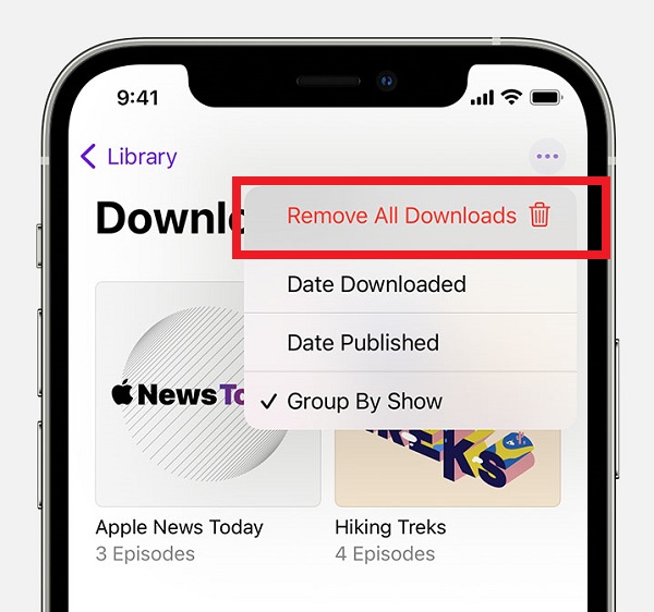 Delete All Downloaded Podcasts Episodes from iPhone