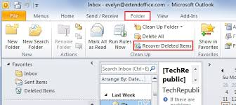 Recuperar itens excluídos no Outlook devido ao método de exclusão forçada