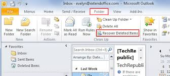 하드 삭제 방법으로 인해 Outlook에서 삭제된 항목 복구