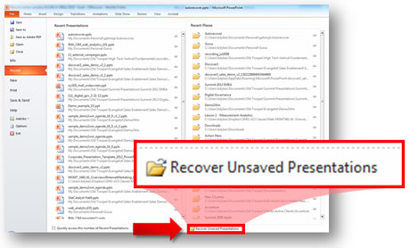 Recover PowerPoint File Not Saved Using AutoRecover Feature