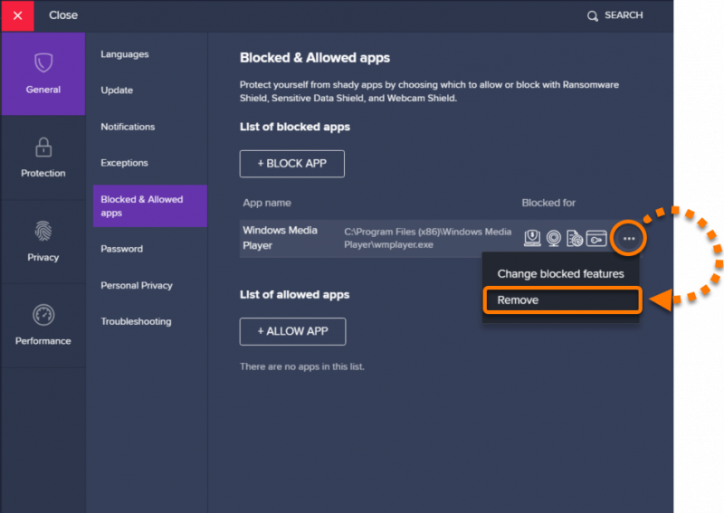 Interrompendo o Avast para remover seus arquivos e recuperar arquivos excluídos pelo Avast Antivirus